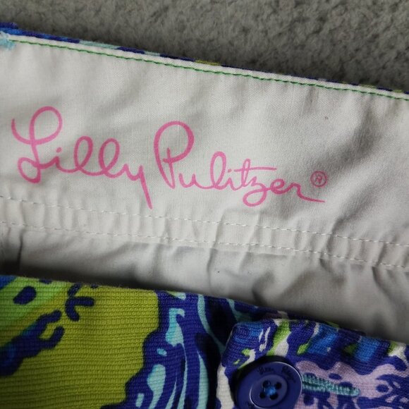 Lilly Pulitzer Callahan Short Women's 00 Chino Mini Floral Paisley Beach Purple - Picture 11 of 13